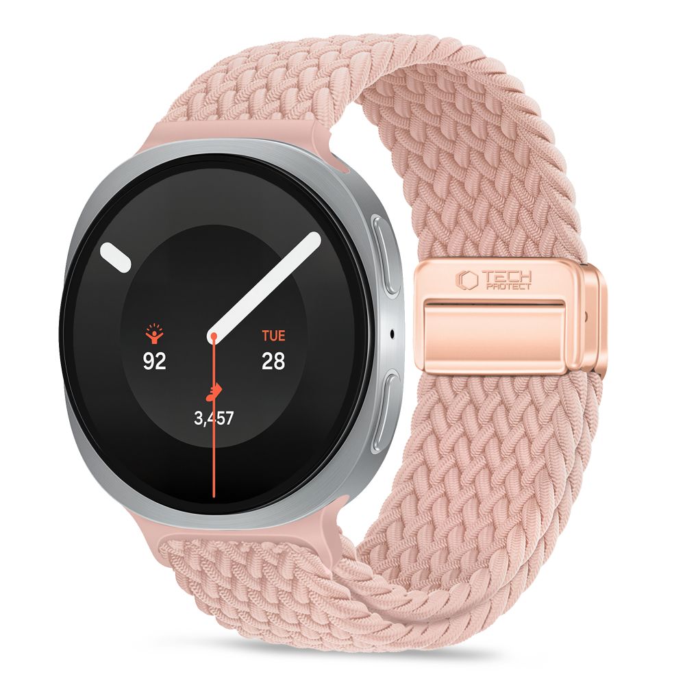 Dirželis Tech-Protect NylonMag Samsung Galaxy Watch 8 / 9 / Classic (40 / 44 / 46 mm), pilkai rožinis