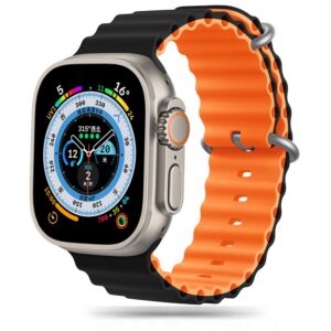 Dirželis Tech-Protect IconBand Pro Apple Watch 8/9/10/11/SE/Ultra (44/45/46/49mm), juodas/oranžinis