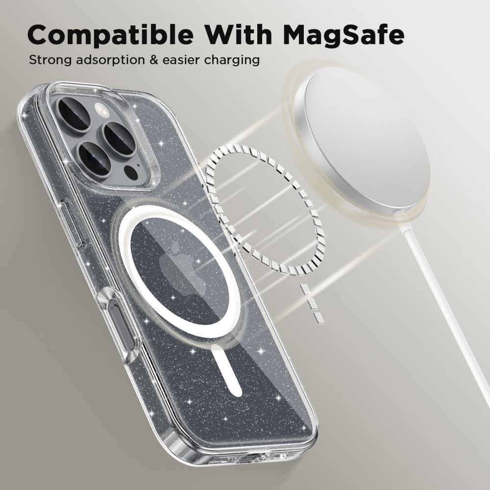 Dėklas Tech-Protect FlexAir Hybrid MagSafe iPhone 16 Pro Max, glitter - Image 2