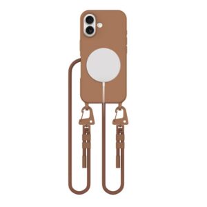 Dėklas Tech-Protect Magnecklace MagSafe iPhone 16, šokoladinis rudas