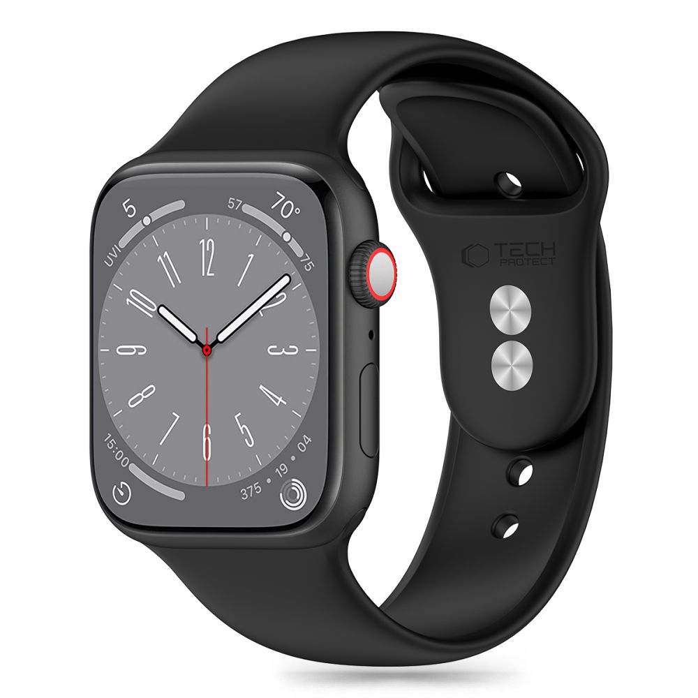 Dirželis Tech-Protect Silicone Apple Watch 8 / 9 / 10 / 11 / SE (40 / 41 / 42 mm), juodas
