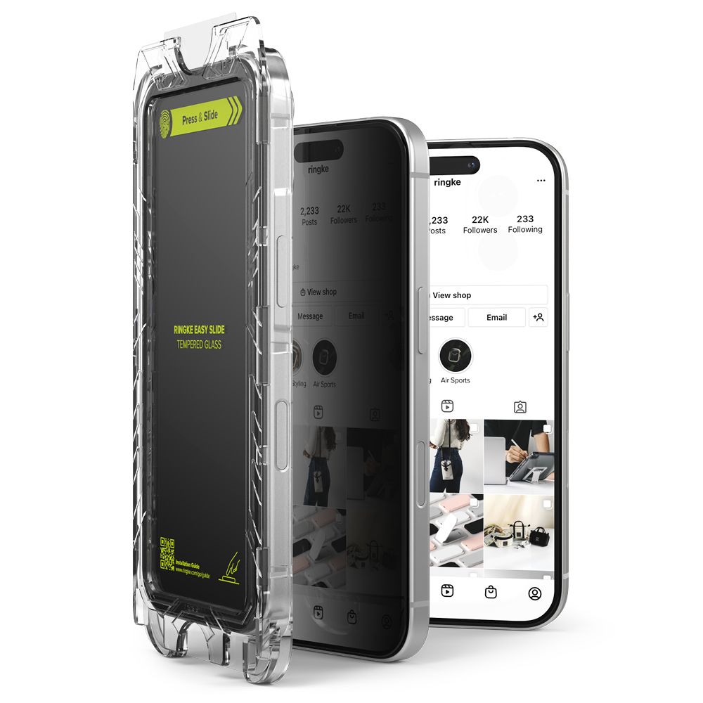 Apsauginis stiklas Ringke Easy Slide Privacy iPhone 16 Pro, 2 vnt. - Image 2