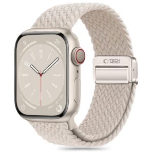 Dirželis Tech-Protect Nylonmag Apple Watch 8 / 9 / 10 / 11 / SE (40 / 41 / 42 mm), natūralaus titano spalvos
