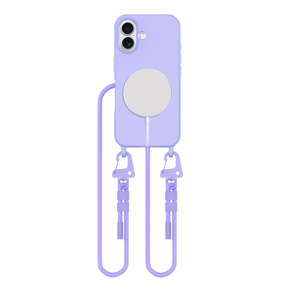 Dėklas Tech-Protect Magnecklace MagSafe iPhone 16, levandų spalvos