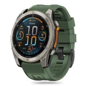 Dirželis Tech-Protect Silicone Garmin Fenix 5S / 5S Plus / 6S / 6S Pro / 7S / 8 (43 mm), tamsiai žalias
