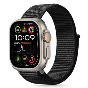 Dirželis Tech-Protect Nylon Apple Watch 8 / 9 / 10 / 11 / SE / Ultra (44 / 45 / 46 / 49 mm), juodas