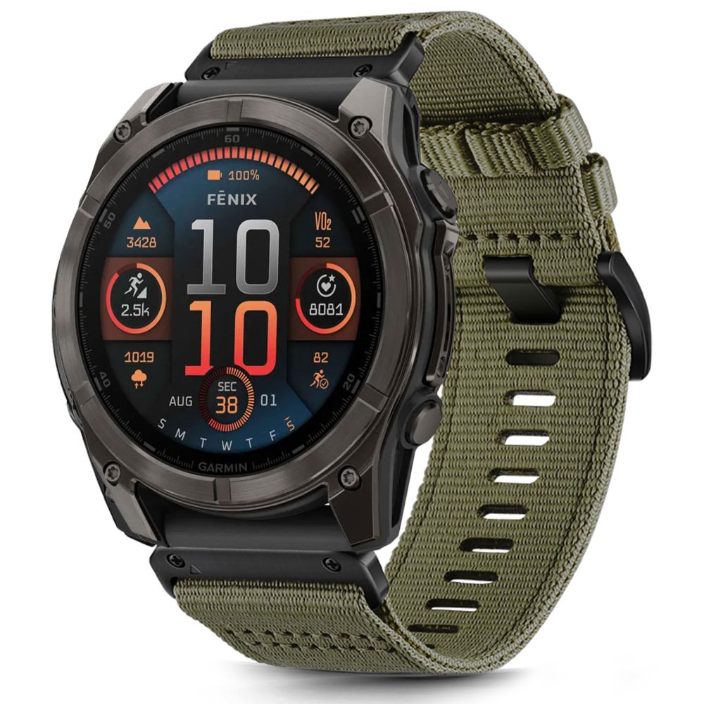 Dirželis Tech-Protect Nylon Classic Garmin Fenix 5X / 5X Plus / 6X / 6X Pro / 7X / 8 / 8 Pro (51 mm), alyvuogių žalias - Image 2