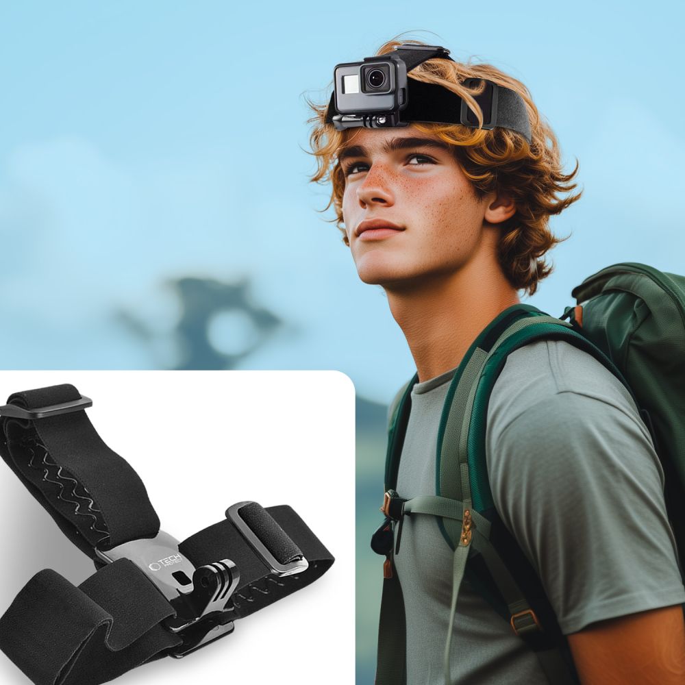Tvirtinimas ant galvos Tech-Protect GA100 GoPro / DJI / Insta360, juodas - Image 3