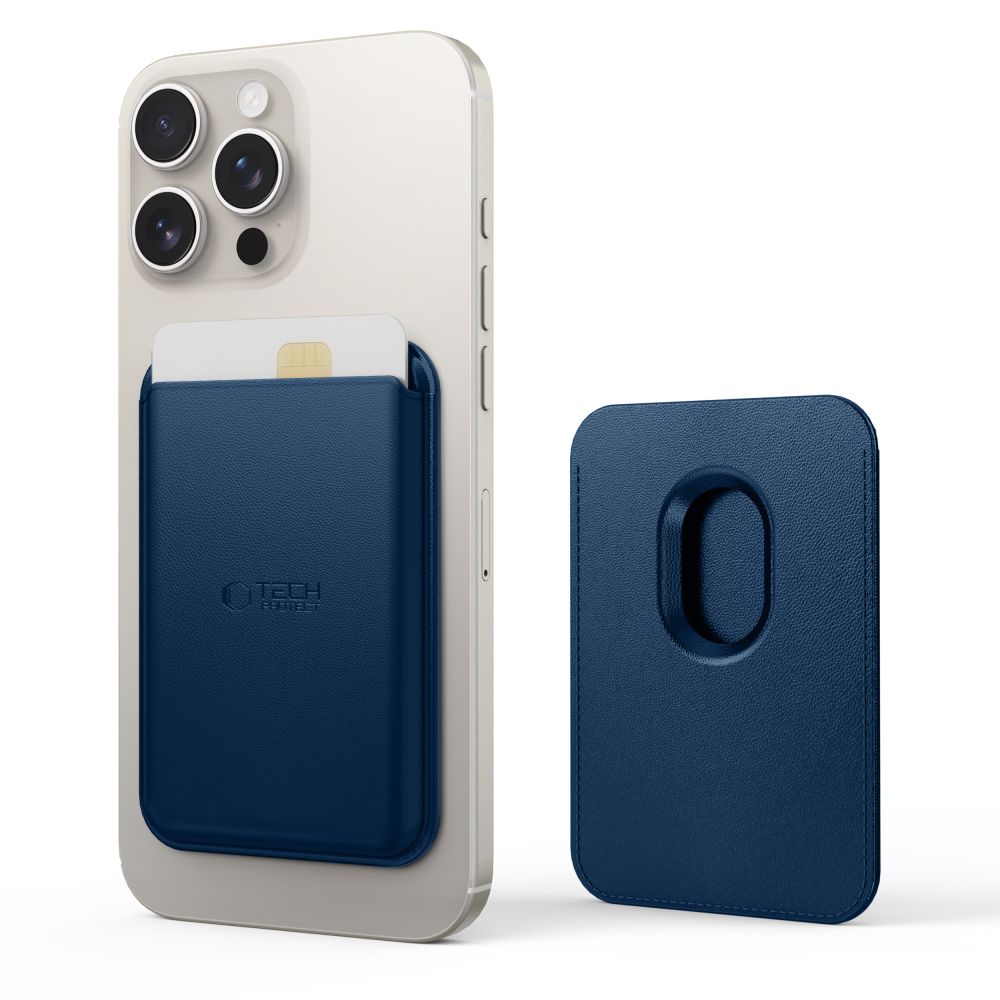 Piniginė Tech-Protect CH01 MagWallet MagSafe kortelėms, tamsiai mėlyna