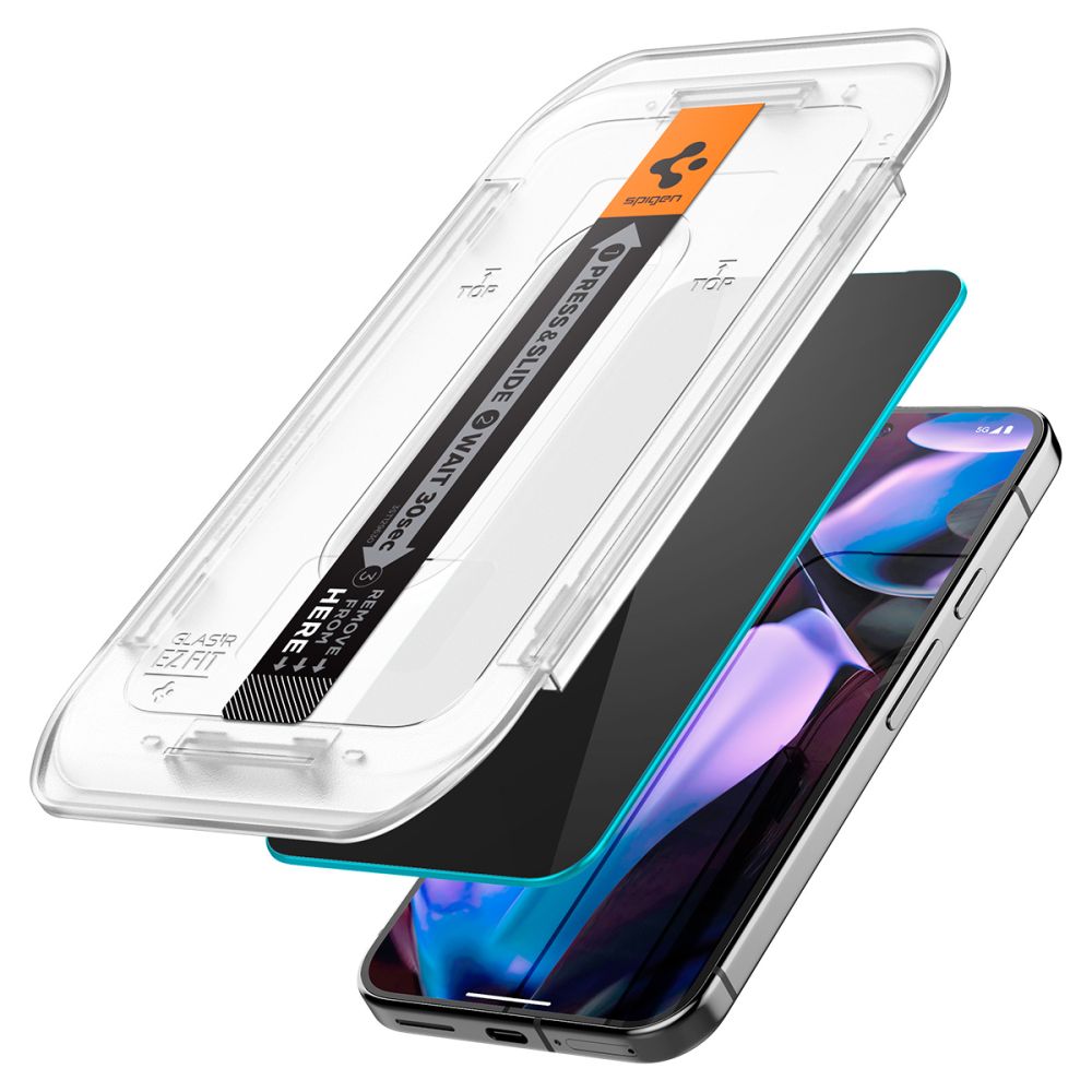 Apsauginis stiklas Spigen Glas.tR EZ Fit Privacy Google Pixel 9 / 9 Pro / 10 / 10 Pro, 2 vnt. - Image 3