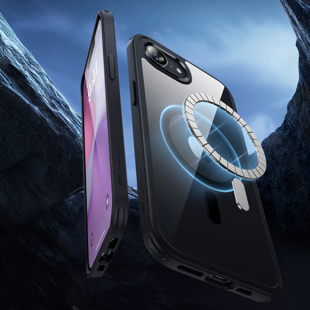 Dėklas ESR Classic Hybrid HaloLock MagSafe iPhone 16e / 17e, skaidrus/juodas - Image 2