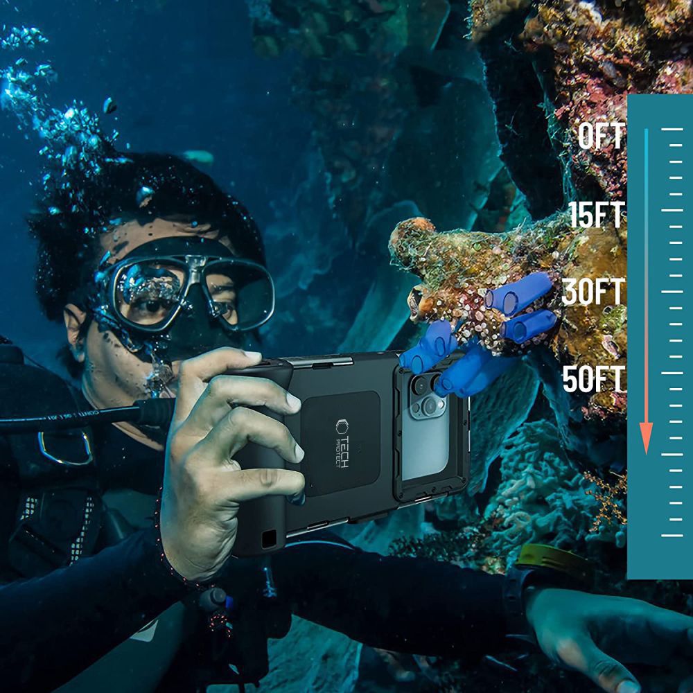 Dėklas Tech-Protect IPX8 Universal Diving Waterproof, juodas - Image 8