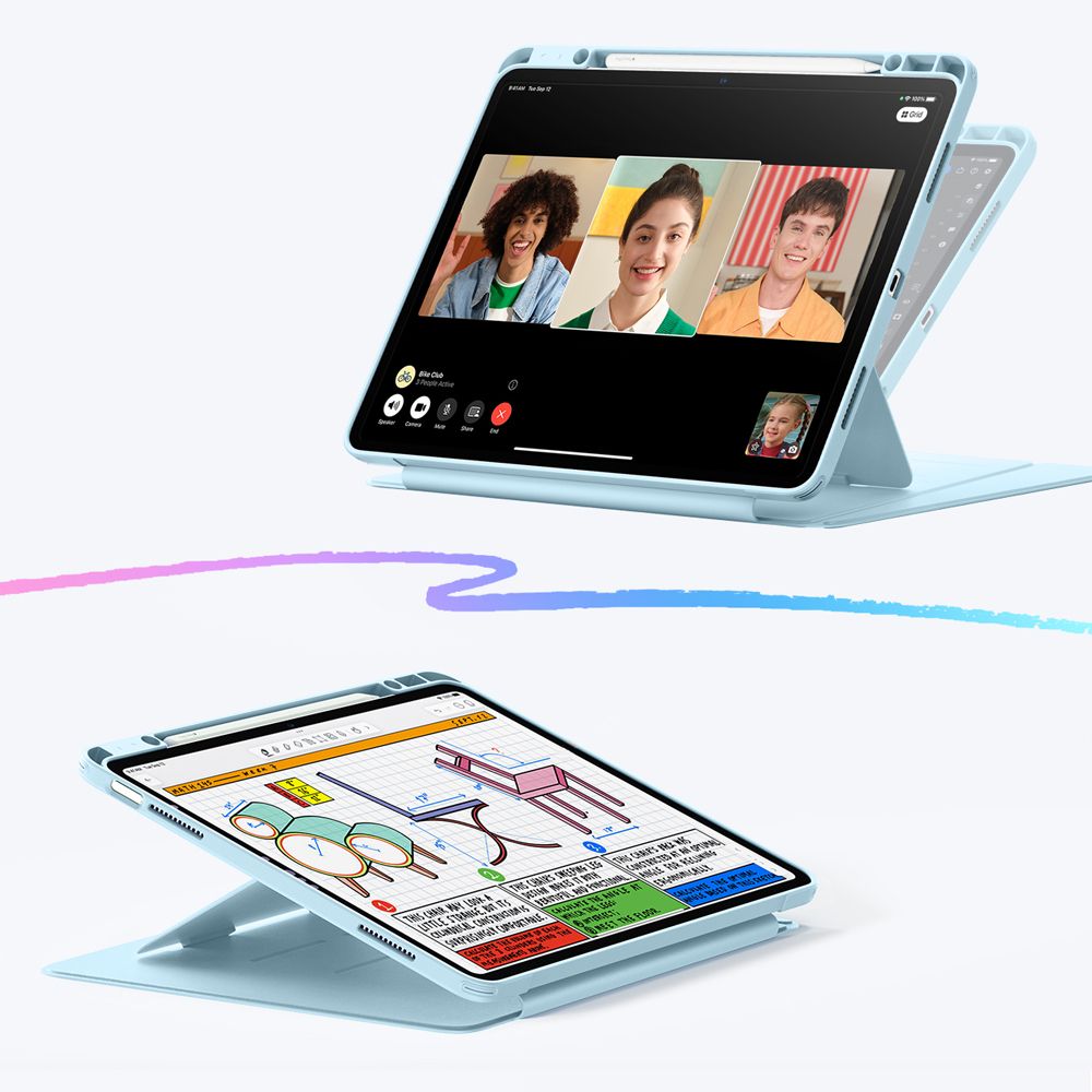 Dėklas ESR Flip Hybrid iPad Air 13" (2024-2026), šviesiai mėlynas - Image 3