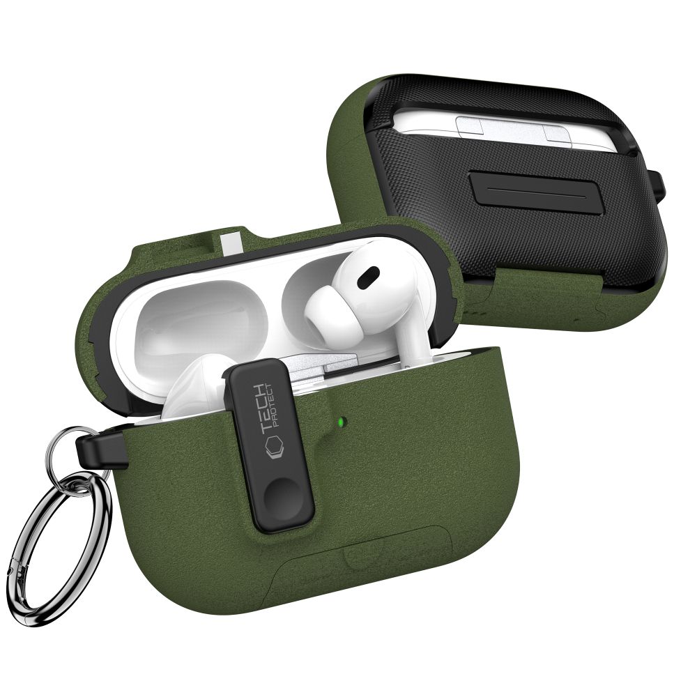 Dėklas Tech-Protect Slim Hook Apple AirPods Pro 3, alyvuogių žalias - Image 3
