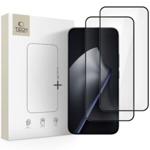 Apsauginis stiklas Tech-Protect Glass Fit+ Xiaomi 15T / 15T Pro, 2 vnt., juodas