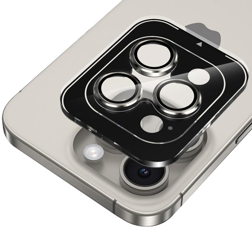 Kameros apsauginis stiklas Hofi Camring Pro+ iPhone 14 / 14 Plus / 15 / 15 Plus, juodas - Image 2