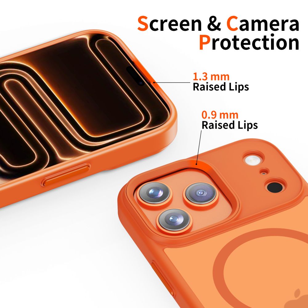 Dėklas Tech-Protect MagMat MagSafe iPhone 17 Pro Max, matinis kosminis oranžinis - Image 3