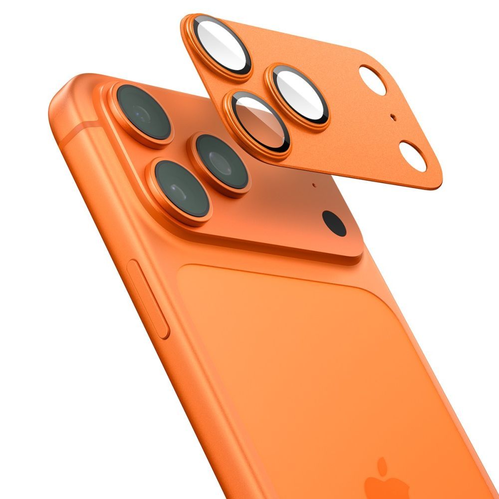 Kameros apsauginis stiklas Spigen Optik Pro XL "EZ Fit" iPhone 17 Pro Max, oranžinis - Image 3