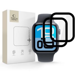 Apsauginis stiklas Tech-Protect Glass Flex+ Apple Watch 4/5/6/SE 1/2/3 (44mm), 2 vnt., juodas