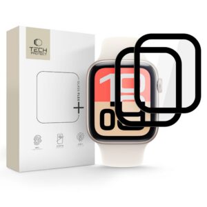 Apsauginis stiklas Tech-Protect Glass Flex+ Apple Watch 4/5/6/SE1/SE2/SE3 (40mm), 2 vnt., juodas