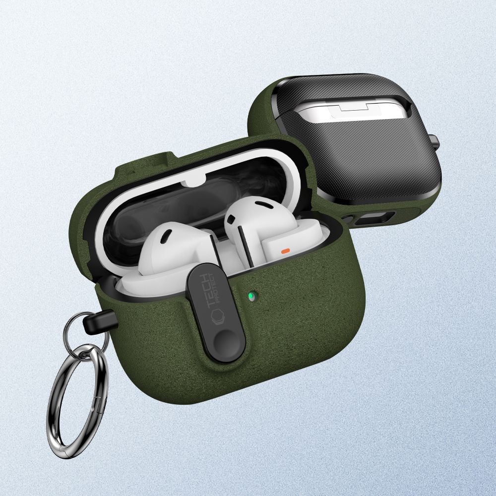 Dėklas Tech-Protect Slim Hook Samsung Galaxy Buds 3 / 3 FE / 3 Pro, alyvuogių žalias - Image 4