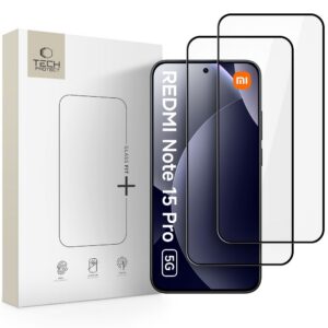 Apsauginis stiklas Tech-Protect Glass Fit+ Xiaomi Redmi Note 15 Pro 5G, 2 vnt., juodas
