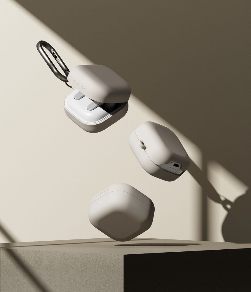Dėklas Ringke Silicone Samsung Galaxy Buds 4 / Buds 4 Pro, smėlio spalvos - Image 4