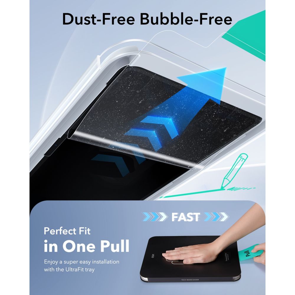 Apsauginis stiklas ESR Paper Feel iPad Air 13 1/2/3 (2024-2026), 2 vnt., skaidrus - Image 5