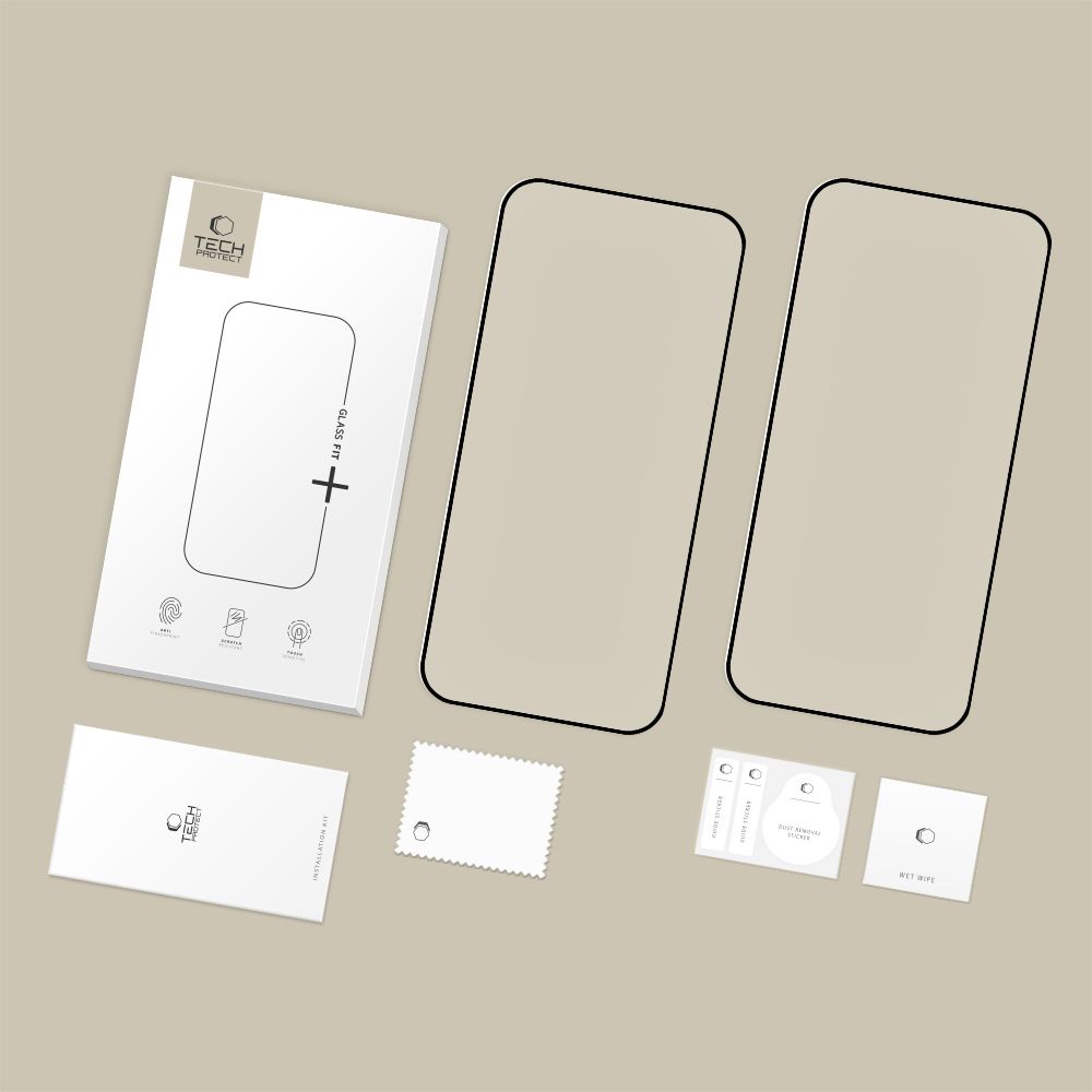Apsauginis stiklas Tech-Protect Glass Fit+ Xiaomi 17T Pro, 2 vnt., juodas - Image 7