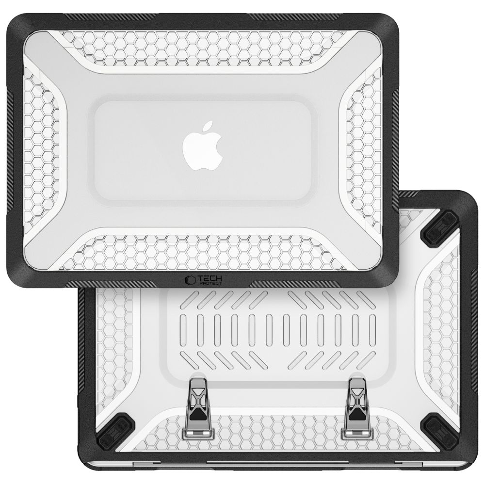 Dėklas Tech-Protect Kevlar Pro MacBook Neo 13 (2026), matinis juodas / skaidrus - Image 3