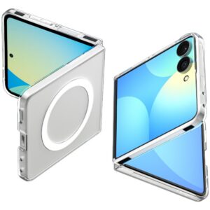 Dėklas Spigen AirSkin MagFit Samsung Galaxy Z Flip 8, skaidrus/baltas