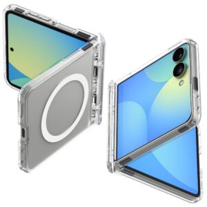 Dėklas Spigen Ultra Hybrid Pro MagFit Samsung Galaxy Z Flip 8, skaidrus/baltas
