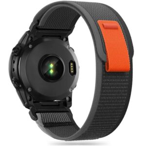 Dirželis Tech-Protect Nylon Garmin Fenix 5X / 5X Plus / 6X / 6X Pro / 7X / 8 / 8 Pro (51 mm) juoda/oranžinė