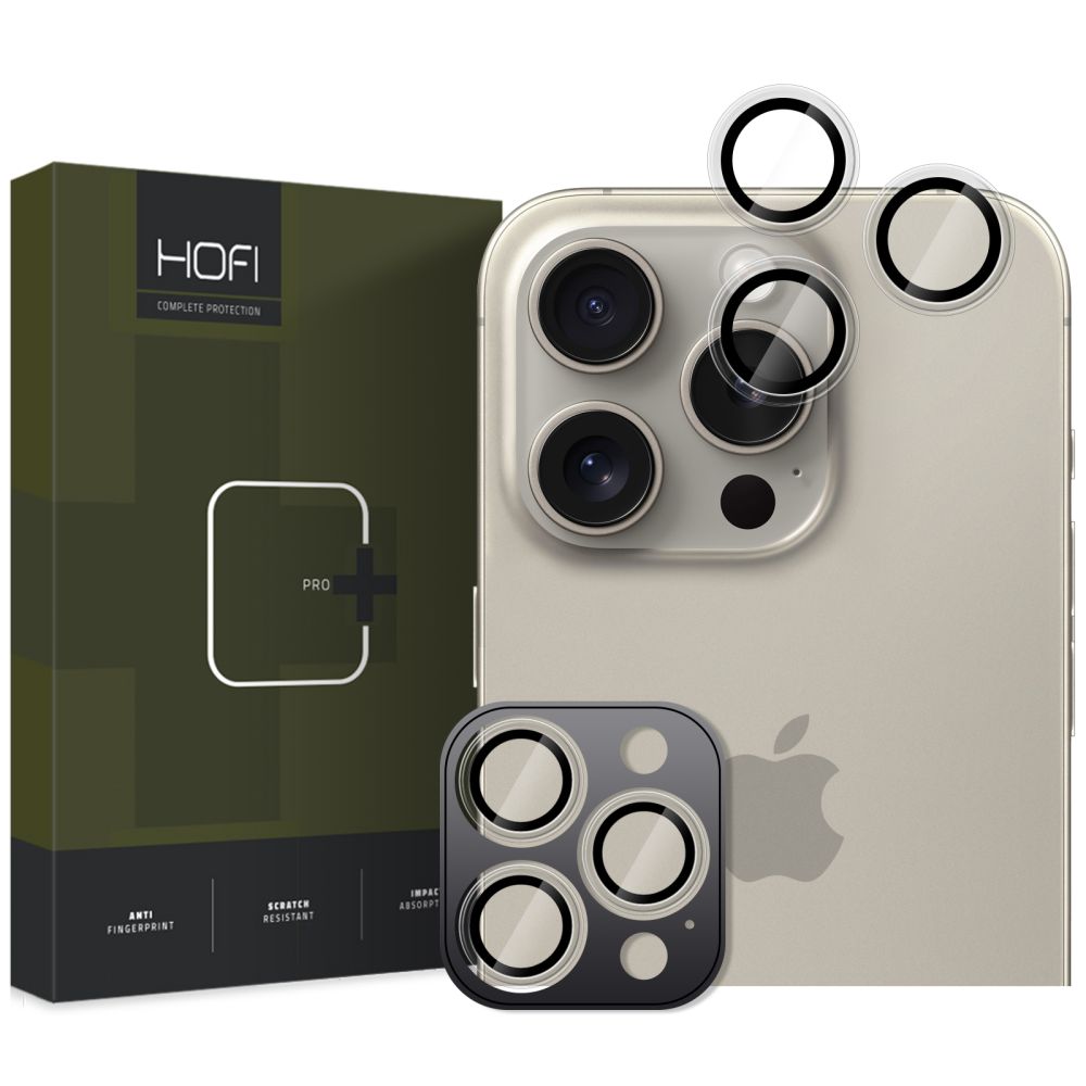 Kameros apsauginis stiklas Hofi Camring Pro+ iPhone 16 Pro / 16 Pro Max / 17 Pro / 17 Pro Max, skaidrus