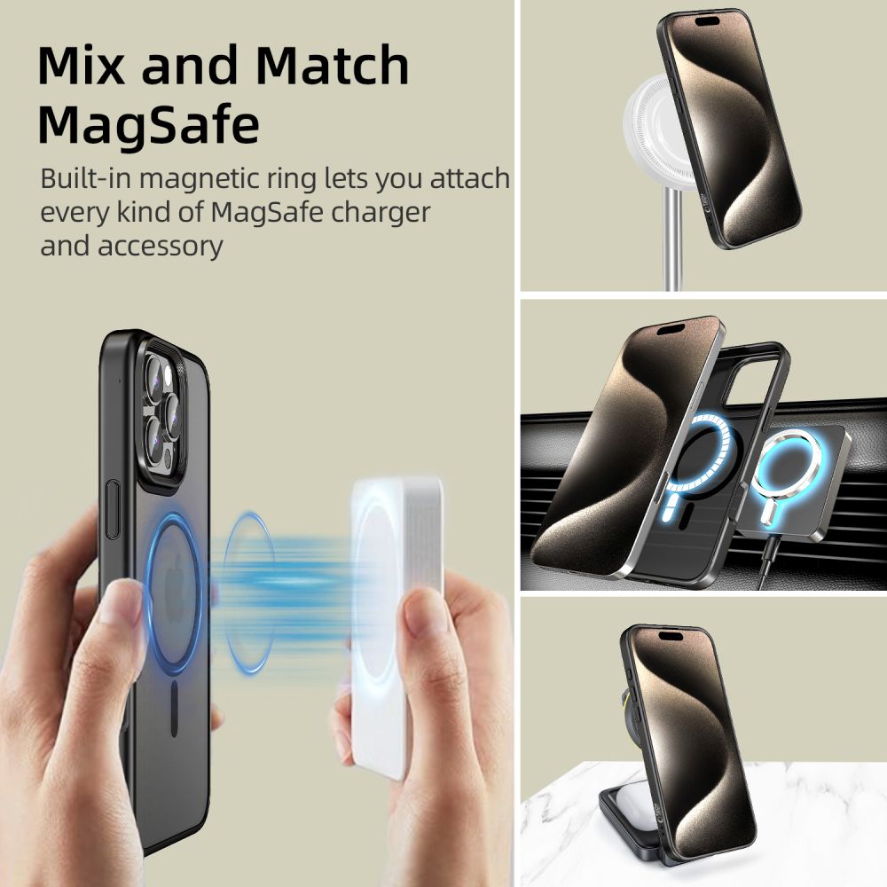 Dėklas Tech-Protect MagMat MagSafe iPhone 16 Pro, matinis juodas - Image 4