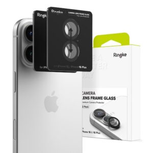 Kameros apsauginis stiklas Ringke Camera Frame Protector iPhone 16 / 16 Plus, 2 vnt., juodas