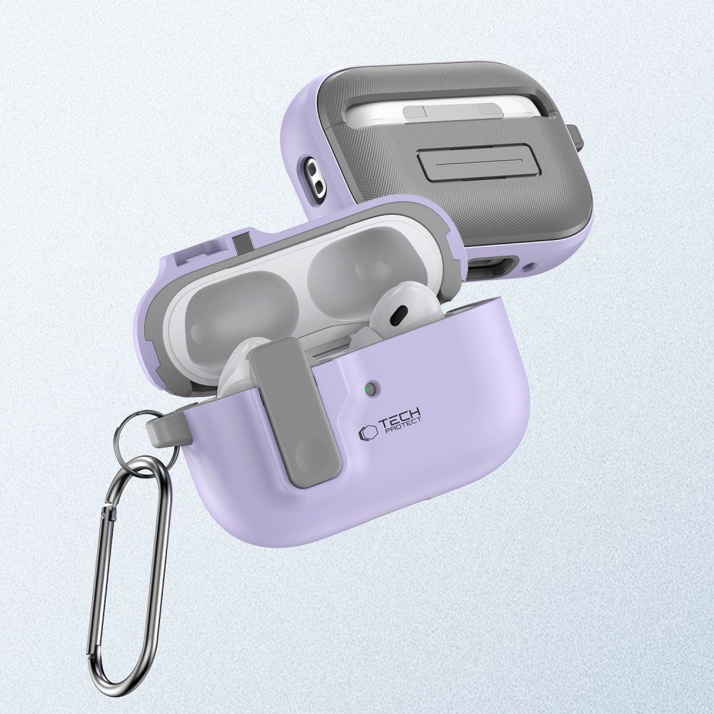 Dėklas Tech-Protect Slim Hook Apple AirPods Pro 1 / 2, levandų spalvos - Image 2