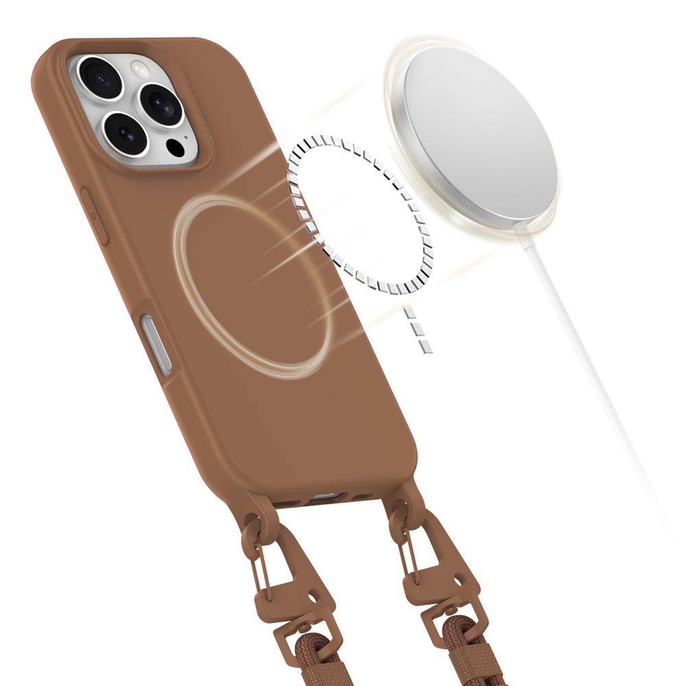 Dėklas Tech-Protect Magnecklace MagSafe iPhone 16 Pro Max, šokoladinės rudos spalvos - Image 3