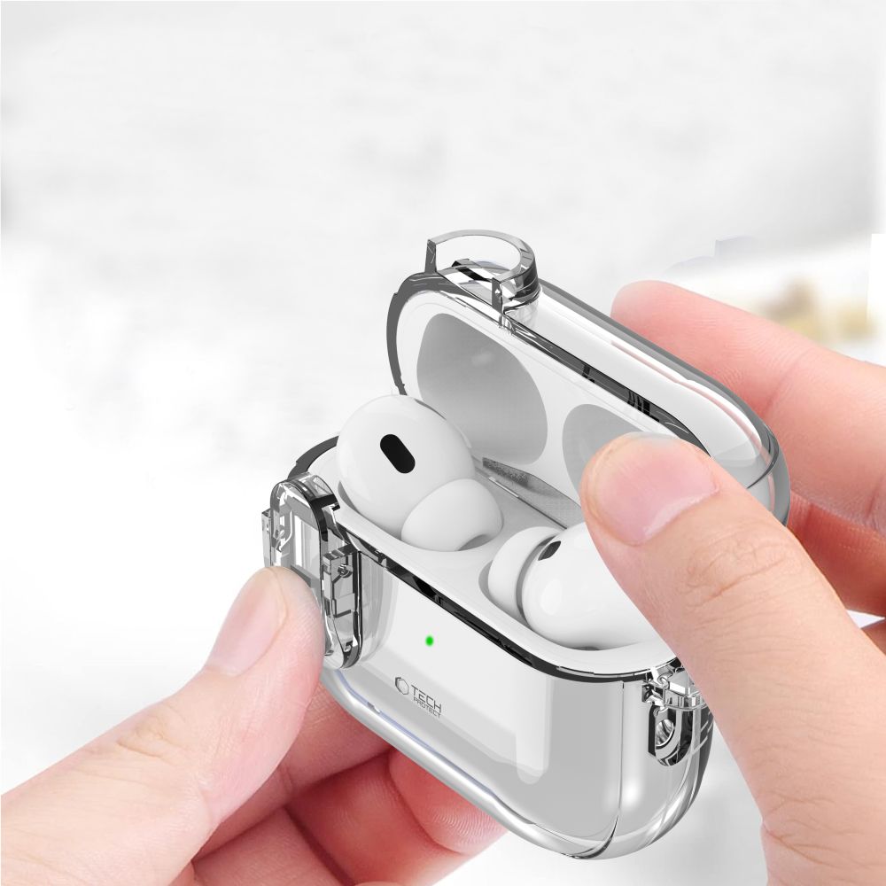 Dėklas Tech-Protect Slim Hook Apple AirPods Pro 1 / 2, skaidrus - Image 2