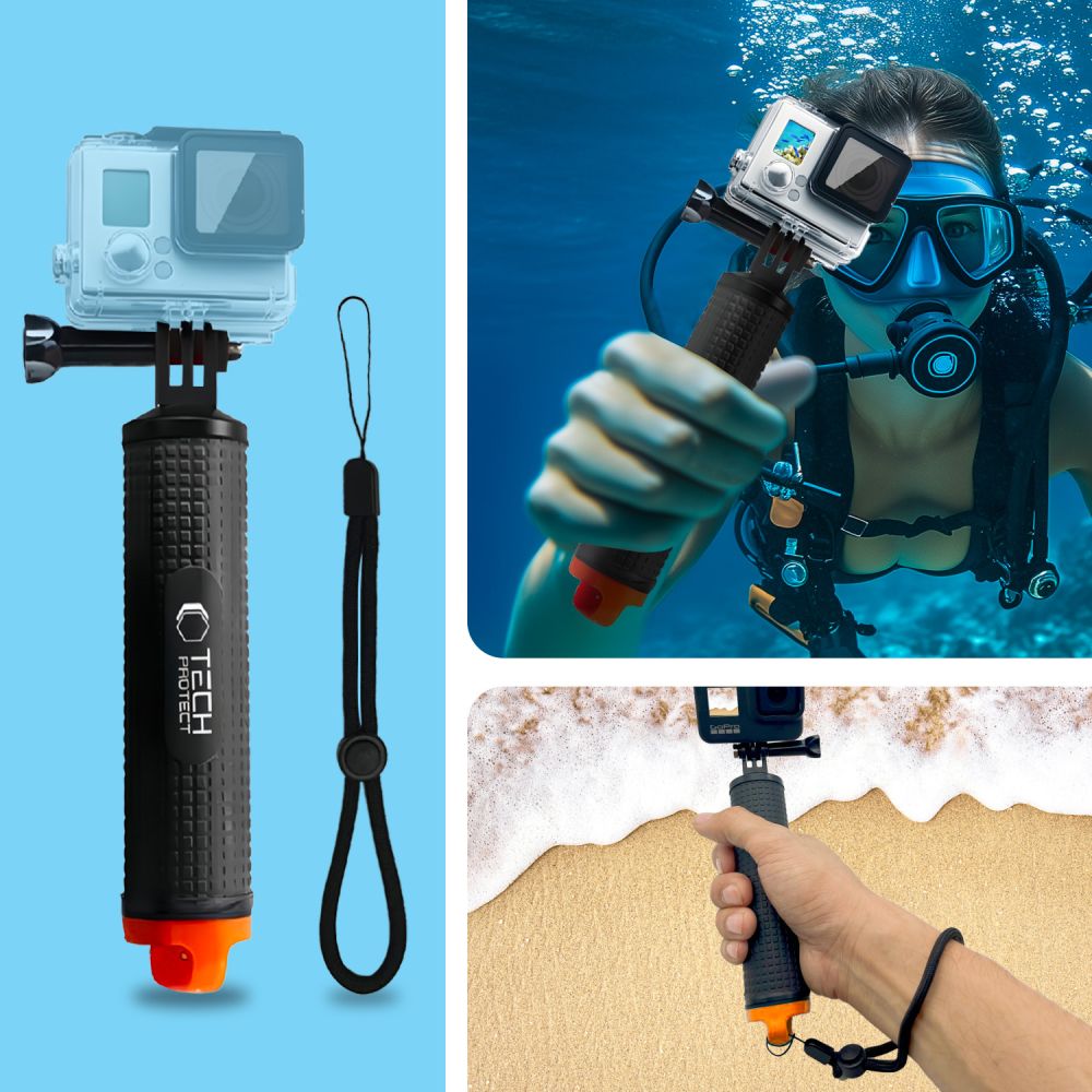 Plūduriuojanti rankena Tech-Protect GA100 GoPro / DJI / Insta360, juoda - Image 3