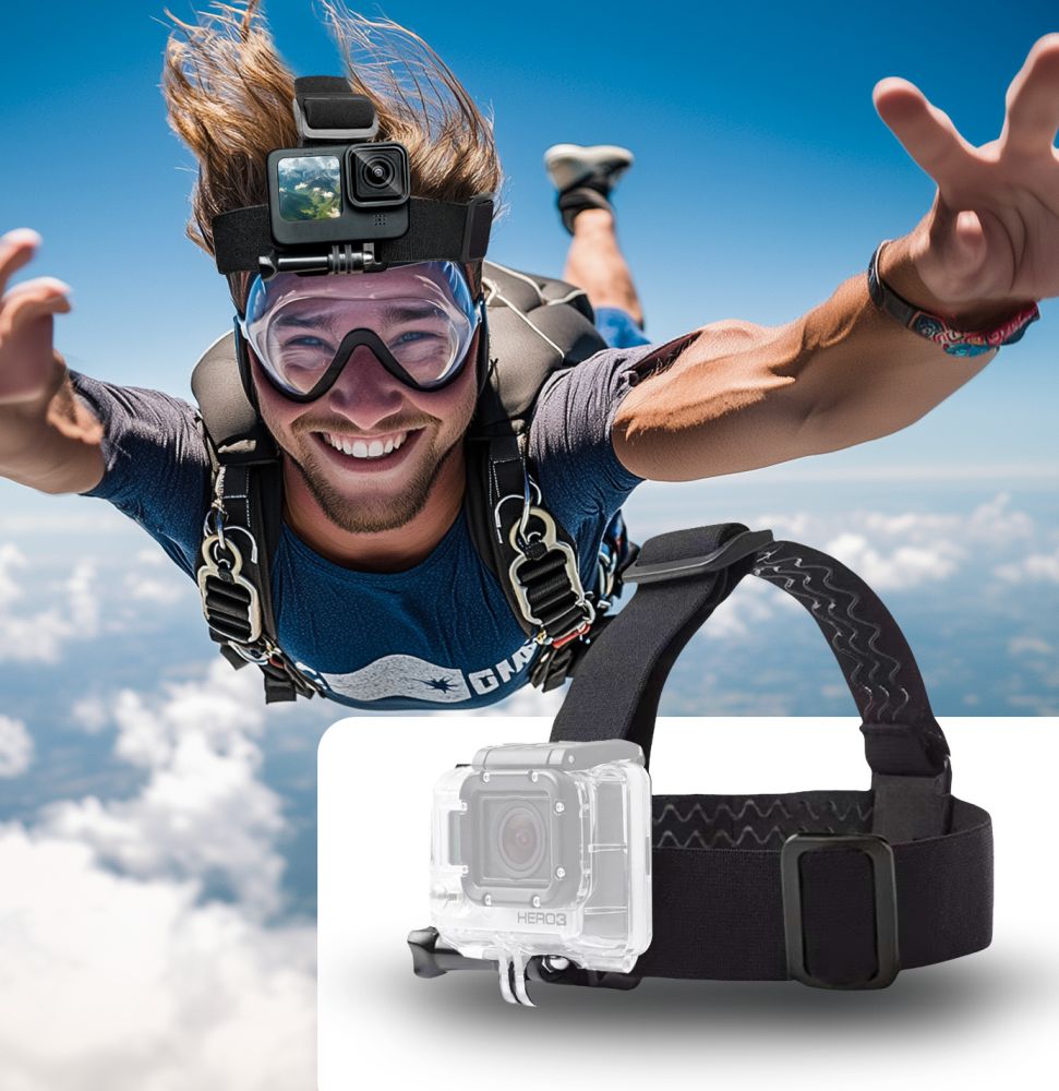 Tvirtinimas ant galvos Tech-Protect GA100 GoPro / DJI / Insta360, juodas - Image 4