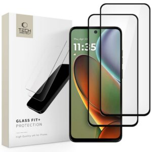 Apsauginis stiklas Motorola Moto G15/G15 Power/G17/G17 Power/G05/E15, Tech-Protect Glass Fit+, 2 vnt., juodas