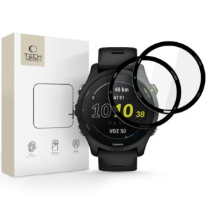Apsauginis stiklas Tech-Protect Glass Flex+ Garmin Forerunner 255 / 255 Music, juodas, 2 vnt.