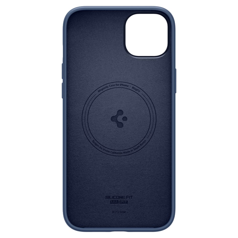 Dėklas Spigen Silicone Fit Mag MagSafe iPhone 14 Plus / 15 Plus, tamsiai mėlynas - Image 5
