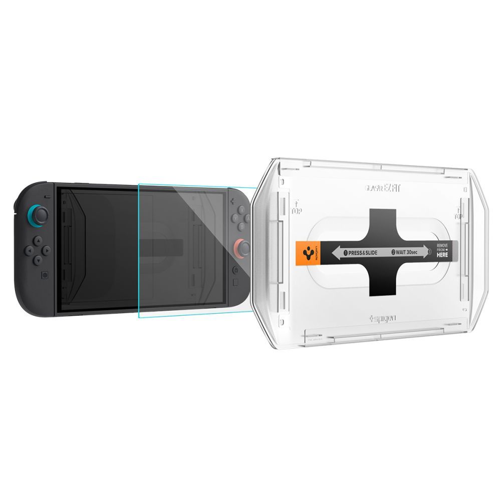 Apsauginis stiklas Spigen Glas.tR EZ Fit Nintendo Switch 2, 2 vnt., skaidrus - Image 4