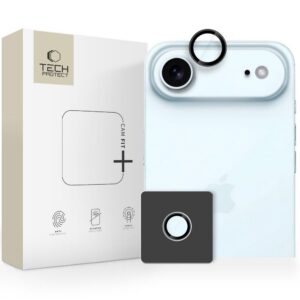 Kameros apsauginis stiklas Tech-Protect Camring Fit+ iPhone Air, juodas