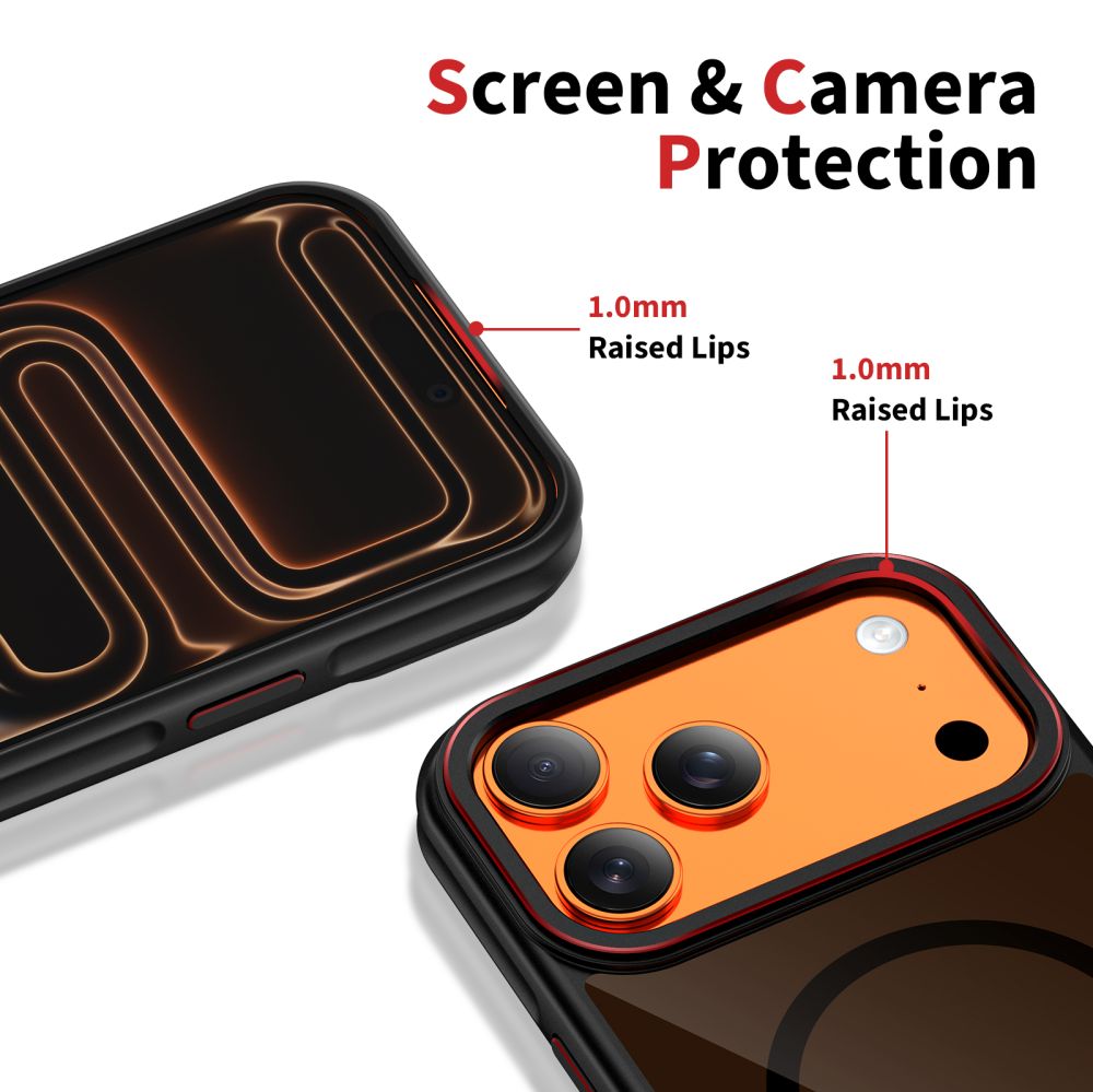 Dėklas Tech-Protect MagHybrid MagSafe iPhone 17 Pro, juodas/raudonas - Image 4