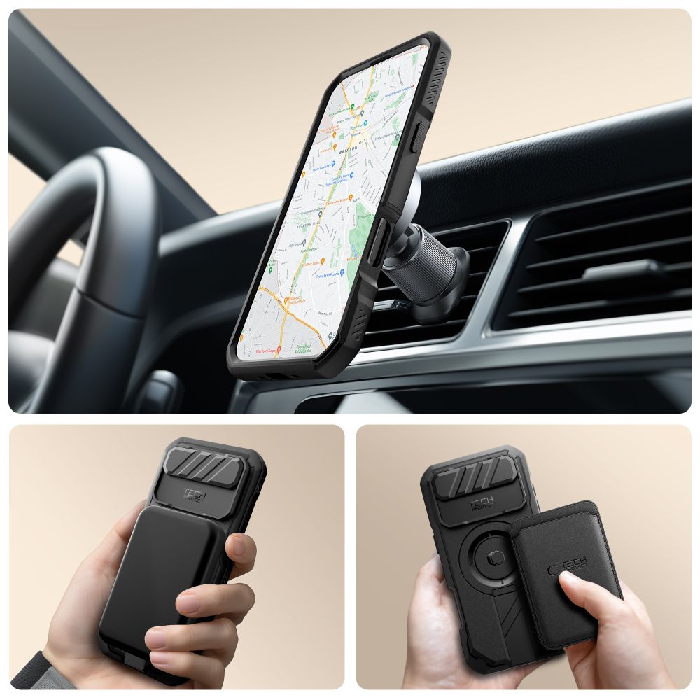 Dėklas Tech-Protect Kevlar Magsafe iPhone Air, juodas - Image 2