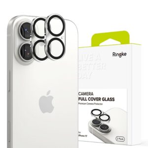 Kameros apsauginis stiklas Ringke Camera Full Cover 2 vnt. iPhone 17, juodas