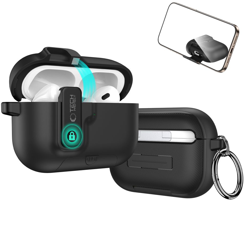 Dėklas Tech-Protect Slim Hook Apple AirPods Pro 3, juodas - Image 4